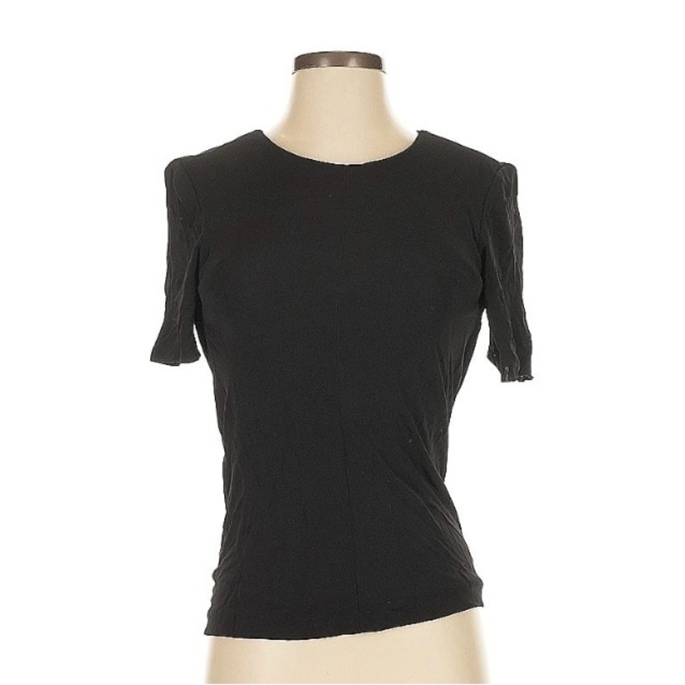 T by Alexander Wang black draped open back shirt sz small